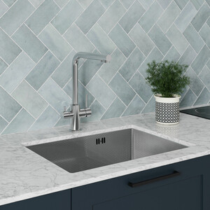 Кухонная мойка Floracio Steel F.5844.SSD нержавеющая сталь с декором