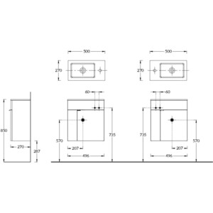 Тумба под раковину Kerama Marazzi Lato 50 белая (LAT.50.1\WHT)