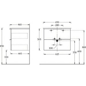 Тумба с раковиной Kerama Marazzi Piano Forte 65 белая (PI.F.65\WHT, PI.wb.65)