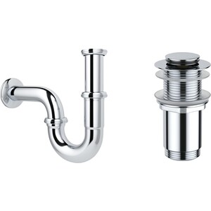 Сифон для раковины Wellsee Drainage System с донным клапаном, хром (182102002)