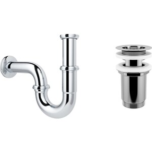 Сифон для раковины Wellsee Drainage System с выпуском, хром (182102004)