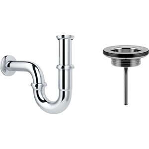 Сифон для раковины Wellsee Drainage System с выпуском, хром (182102005)