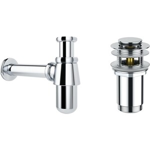 Сифон для раковины Wellsee Drainage System с донным клапаном, хром (182103001)