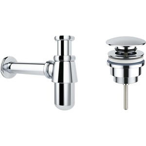 Сифон для раковины Wellsee Drainage System с донным клапаном, хром (182103003)