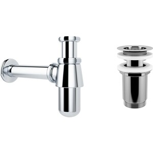 Сифон для раковины Wellsee Drainage System с выпуском, хром (182103004)