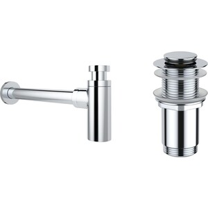 Сифон для раковины Wellsee Drainage System с донным клапаном, хром (182104002)