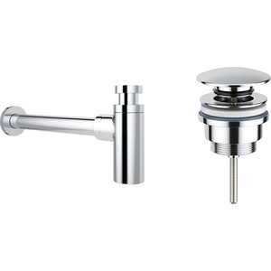Сифон для раковины Wellsee Drainage System с донным клапаном, хром (182104003)