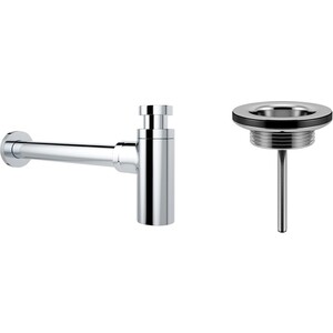 Сифон для раковины Wellsee Drainage System с выпуском, хром (182104005)