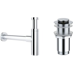 Сифон для раковины Wellsee Drainage System с донным клапаном, хром (182119002)