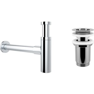 Сифон для раковины Wellsee Drainage System с выпуском, хром (182119004)