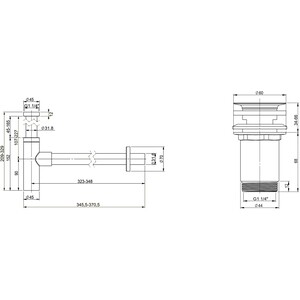 Сифон для раковины Wellsee Drainage System с выпуском, хром (182119004)