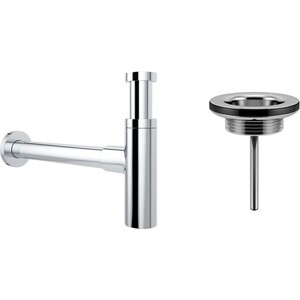 Сифон для раковины Wellsee Drainage System с выпуском, хром (182119005)