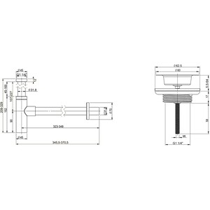 Сифон для раковины Wellsee Drainage System с выпуском, хром (182119005)