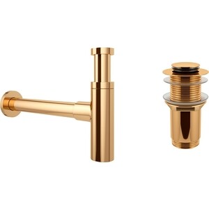 Сифон для раковины Wellsee Drainage System с донным клапаном, золото (182121002)