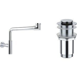 Сифон для раковины Wellsee Drainage System с донным клапаном, хром (182124002)