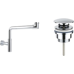 Сифон для раковины Wellsee Drainage System с донным клапаном, хром (182124003)
