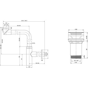 Сифон для раковины Wellsee Drainage System с выпуском, хром (182124004)