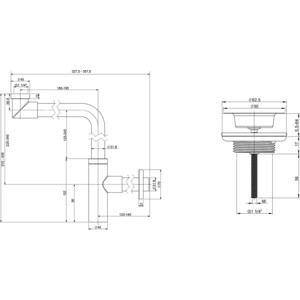 Сифон для раковины Wellsee Drainage System с выпуском, хром (182124005)