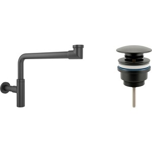 Сифон для раковины Wellsee Drainage System с донным клапаном, матовый черный (182125003)