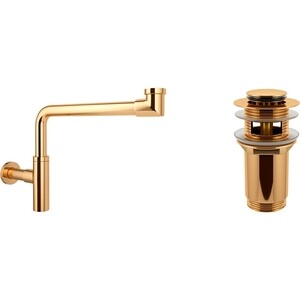 Сифон для раковины Wellsee Drainage System с донным клапаном, золото (182126001)