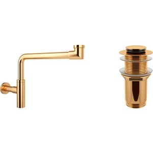 Сифон для раковины Wellsee Drainage System с донным клапаном, золото (182126002)