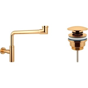 Сифон для раковины Wellsee Drainage System с донным клапаном, золото (182126003)