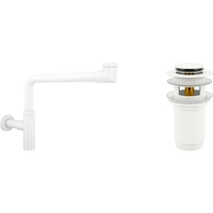 Сифон для раковины Wellsee Drainage System с донным клапаном, матовый белый (182128001)
