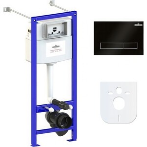 Инсталляция для унитаза Lavinia Boho RelFix с клавишей в цвете матовый черный/хром (77020016)