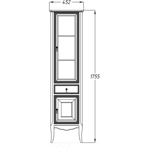 Пенал Opadiris Лоренцо 45х175 правый, белый матовый (Z0000008218)
