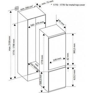 Встраиваемый холодильник Bertazzoni REF603BBNPVC/20