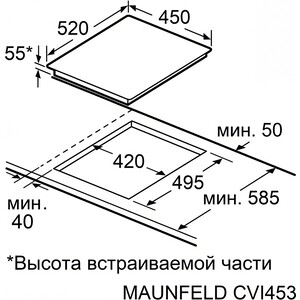 Индукционная варочная панель MAUNFELD CVI453SBBK LUX Inverter