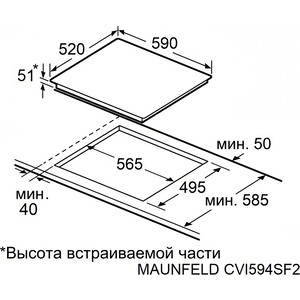 Индукционная варочная панель MAUNFELD CVI594SF2BK LUX Inverter