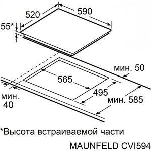 Индукционная варочная панель MAUNFELD CVI594STBK