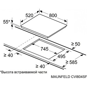 Индукционная варочная панель MAUNFELD CVI804SFBK Inverter