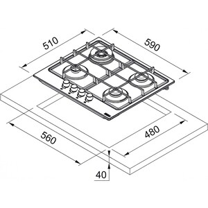 Газовая варочная панель Franke FHSM 604 4G XS C