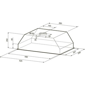 Вытяжка встраиваемая Krona SVEN 600 inox one knob