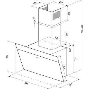 Вытяжка Krona Kristen A 900 white S