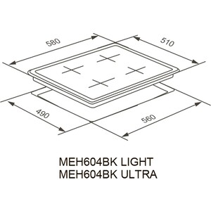 Электрическая варочная панель Meferi MEH604BK LIGHT