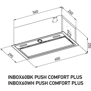 Вытяжка встраиваемая Meferi INBOX60BK PUSH COMFORT PLUS