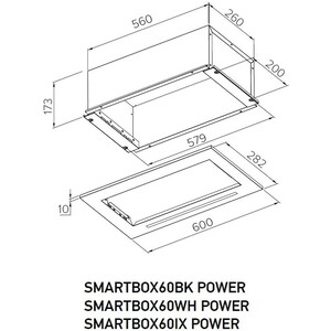 Вытяжка встраиваемая Meferi SMARTBOX60BK POWER