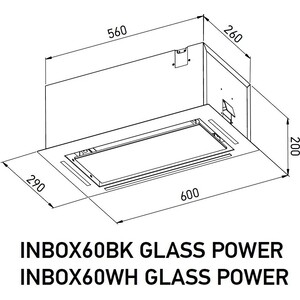 Вытяжка встраиваемая Meferi INBOX60BK GLASS POWER