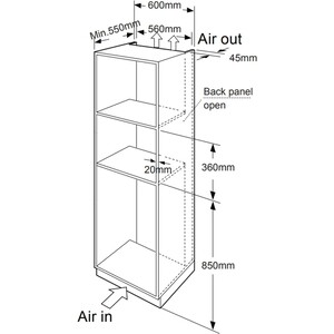 Встраиваемая микроволновая печь Meferi MMO6020BK COMFORT
