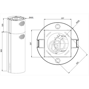 Вытяжка Meferi TUBE40GOLD ISLA COMFORT PLUS