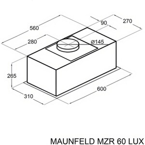 Вытяжка встраиваемая MAUNFELD MZR 60 Lux чёрный