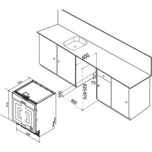 Встраиваемая посудомоечная машина Weissgauff BDW 6038 Touch Inverter Autoopen Infolight