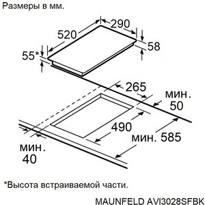 Индукционная варочная панель MAUNFELD AVI3028SFBK