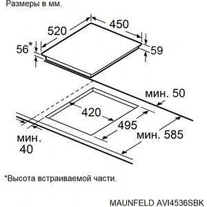 Индукционная варочная панель MAUNFELD AVI4536SBK