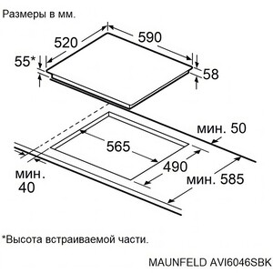 Индукционная варочная панель MAUNFELD AVI6046SBK