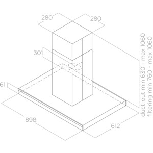 Вытяжка Elica ADELE IS @ BLMAT/A/90x60