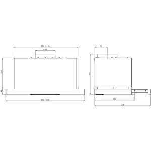 Вытяжка встраиваемая Elikor Slide Glass 60П-1000 белый/белый